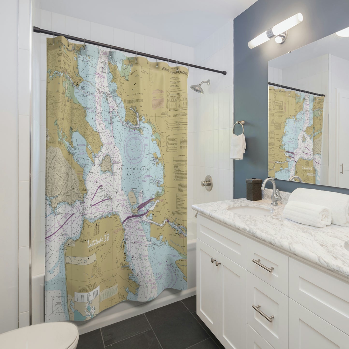 SF Bay Nautical Chart Curtain