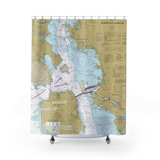 SF Bay Nautical Chart Curtain